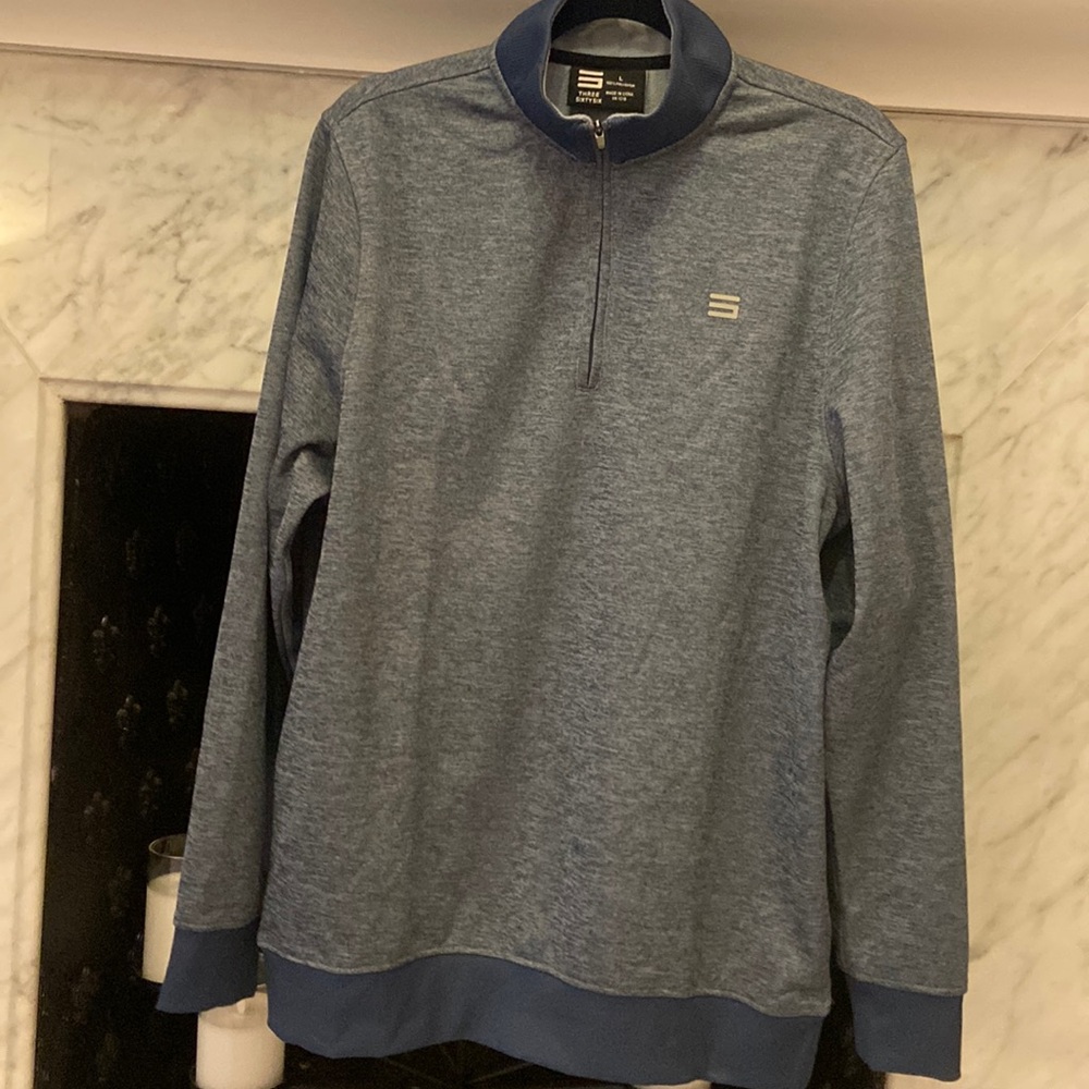 Men’s Three Sixty Six blue quarter zip. Size L